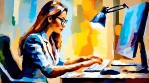 Creating Content - woman working on PC