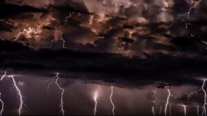 thunderstorm with dark clouds