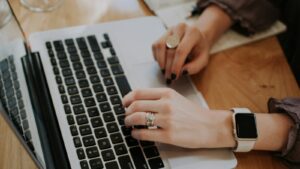 person using MacBook